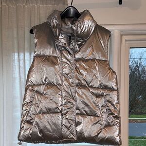 NWOT! GAP Metallic Silver Puffer Vest